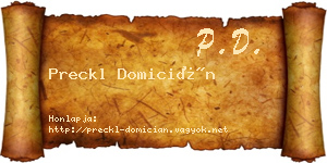 Preckl Domicián névjegykártya